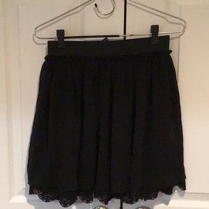 Black skirt with lace trim - lined